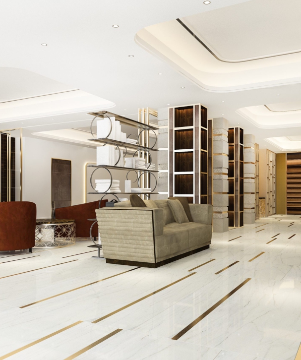 3d rendering modern luxury hotel and office reception and meeting lounge